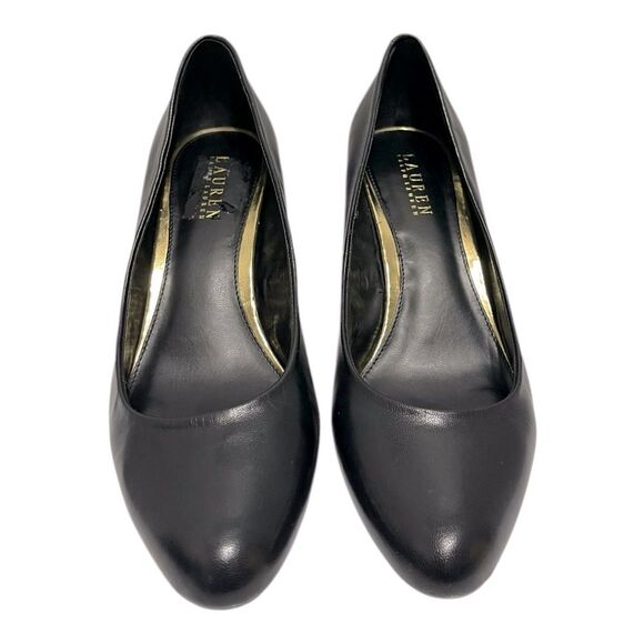 Lauren Ralph Lauren Harper Black Leather Pumps Size 10B - Picture 2 of 12